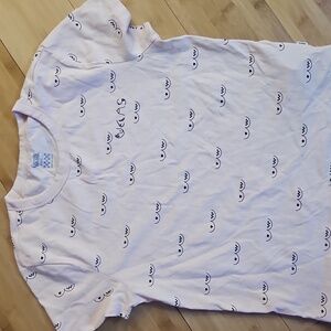 Vans Light Pink Short Sleeve Tee Rare Print